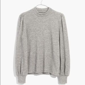 NWOT Madewell Puff-Sleeve Mockneck Top